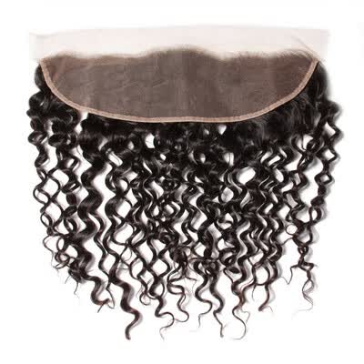 UNice 8A Brazilian Curly Human Hair Lace Frontal Closure 134 Pre-plucked